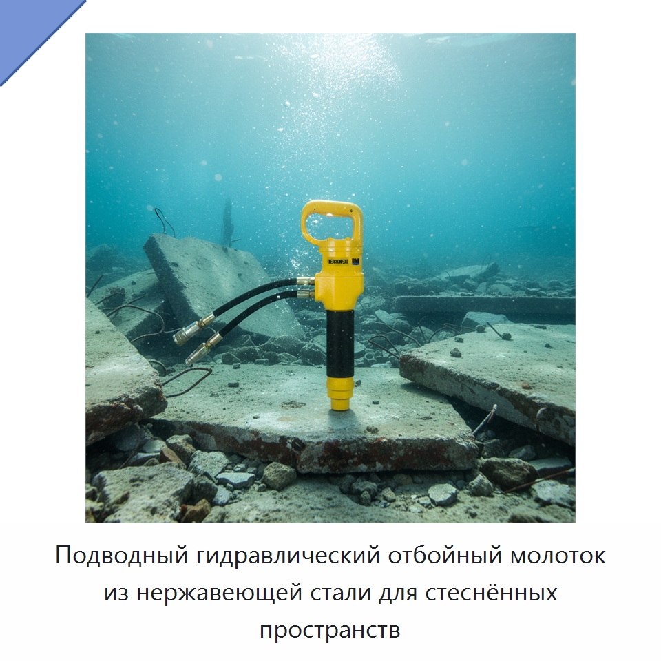 Подводный гидравлический отбойный молоток из нержавеющей стали для стеснённых пространств — Прочие гидравлические инструменты