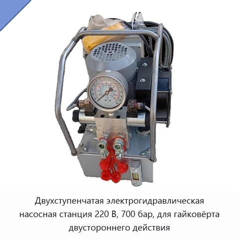 Двухступенчатая электрогидравлическая насосная станция 220 В, 700 бар, для гайковёрта двустороннего действия