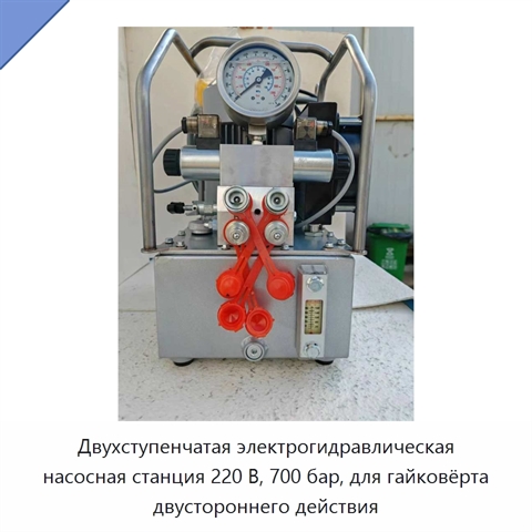 Двухступенчатая электрогидравлическая насосная станция 220 В, 700 бар, для гайковёрта двустороннего действия