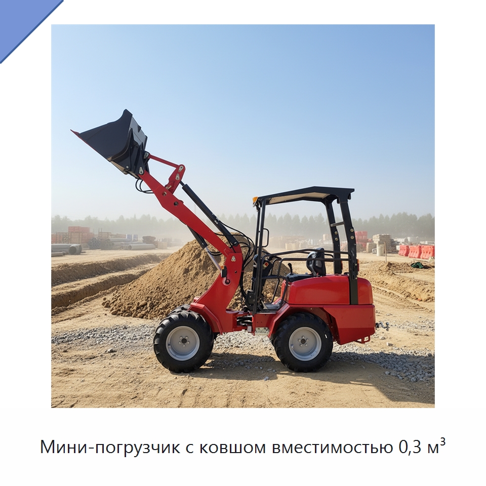 Мини-погрузчик с ковшом вместимостью 0,3 м³ — Землеройная техника