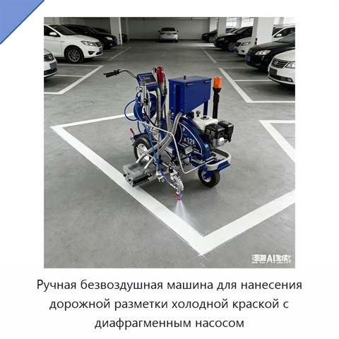 Ручная безвоздушная машина для нанесения дорожной разметки холодной краской с диафрагменным насосом