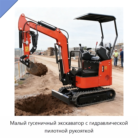 Малый гусеничный экскаватор с гидравлической пилотной рукояткой
