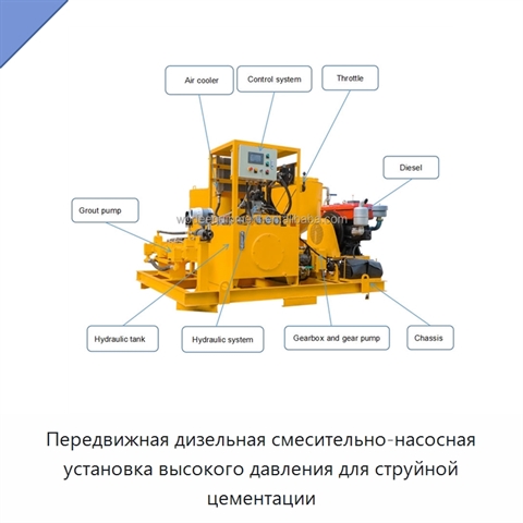 Передвижная дизельная смесительно-насосная установка высокого давления для струйной цементации