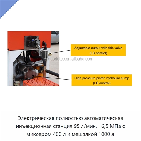 Электрическая полностью автоматическая инъекционная станция 95 л/мин, 16,5 МПа с миксером 400 л и мешалкой 1000 л