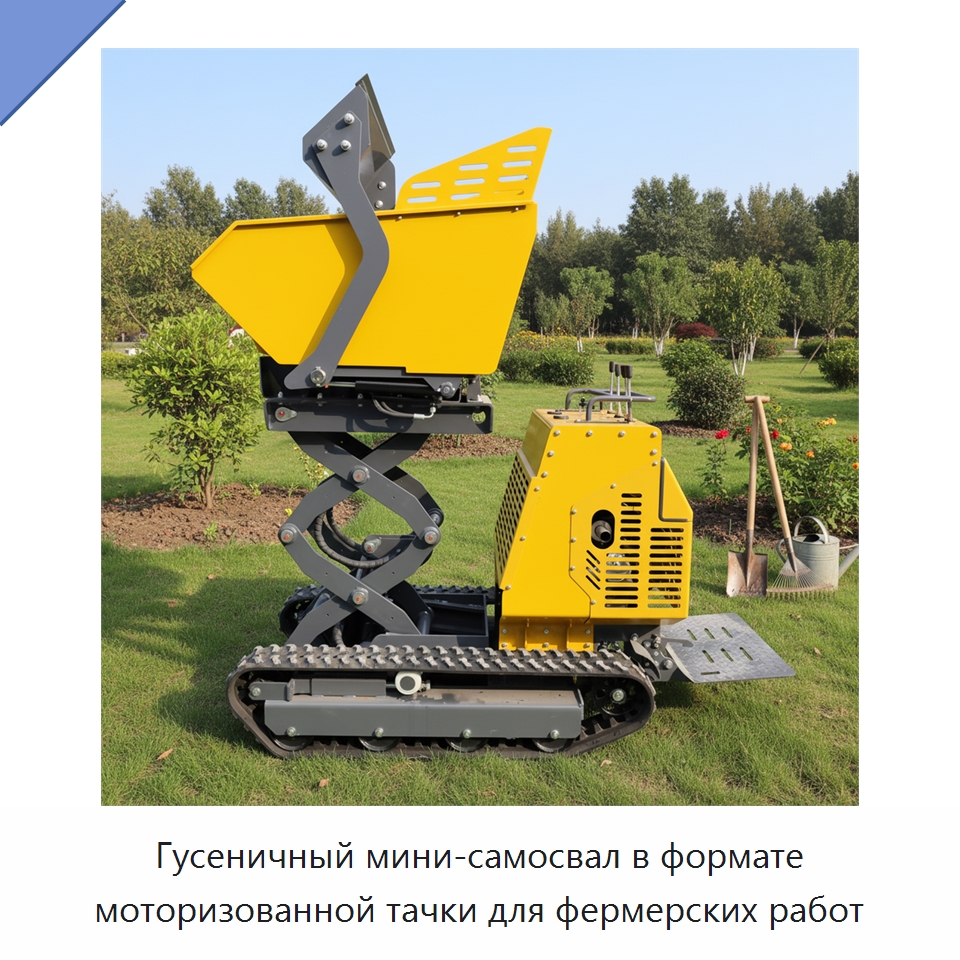 Гусеничный мини-самосвал в формате моторизованной тачки для фермерских работ — Землеройная техника