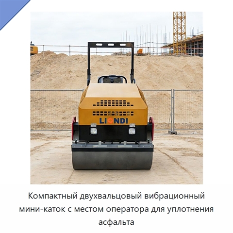 Компактный двухвальцовый вибрационный мини-каток с местом оператора для уплотнения асфальта