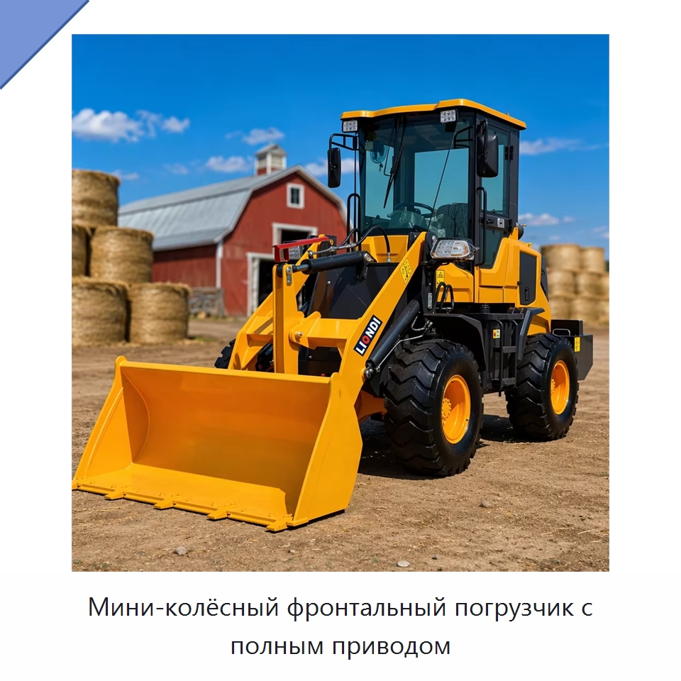 Мини-колёсный фронтальный погрузчик с полным приводом — Землеройная техника
