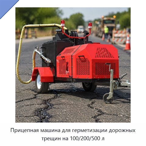 Прицепная машина для герметизации дорожных трещин на 100/200/500 л