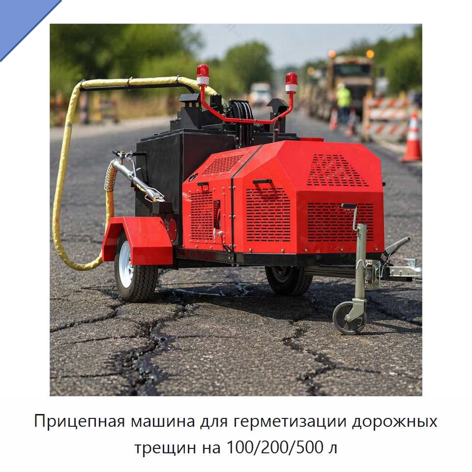 Прицепная машина для герметизации дорожных трещин на 100/200/500 л — Дорожная техника
