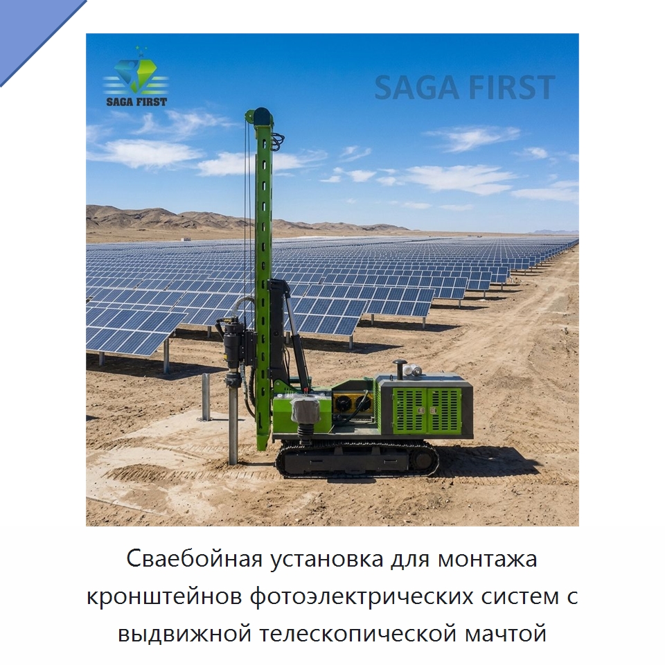 Сваебойная установка для монтажа кронштейнов фотоэлектрических систем с выдвижной телескопической мачтой — Сваебойные установки