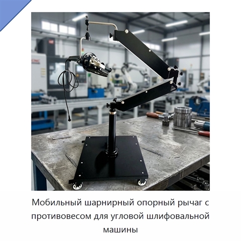 Мобильный шарнирный опорный рычаг с противовесом для угловой шлифовальной машины