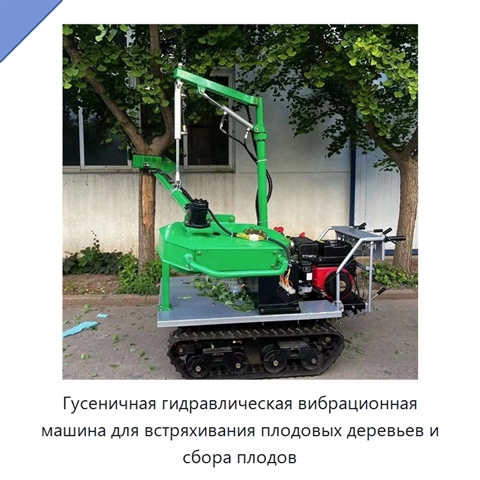 Гусеничная гидравлическая вибрационная машина для встряхивания плодовых деревьев и сбора плодов