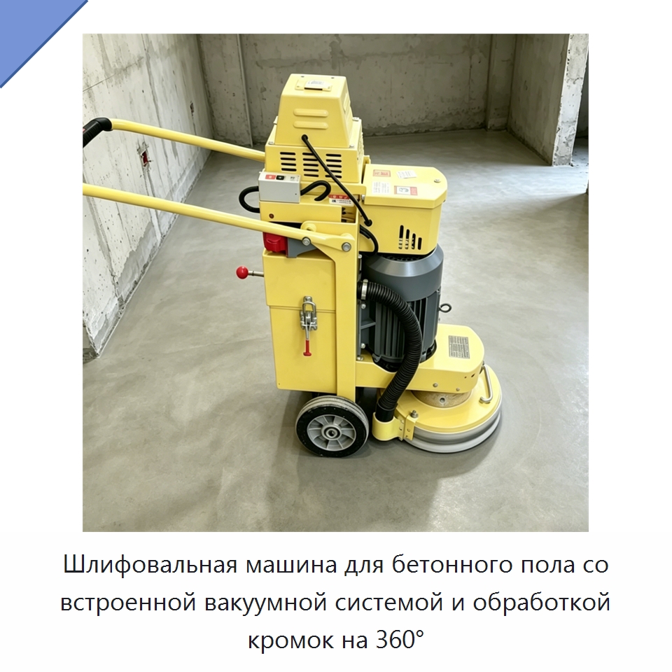 Шлифовальная машина для бетонного пола со встроенной вакуумной системой и обработкой кромок на 360° — Дорожная техника