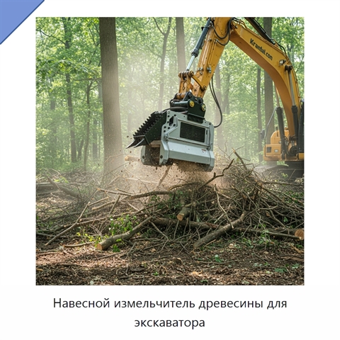 Навесной измельчитель древесины для экскаватора