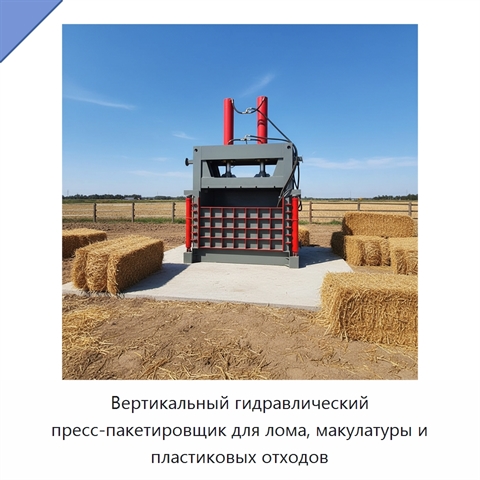 Вертикальный гидравлический пресс-пакетировщик для лома, макулатуры и пластиковых отходов
