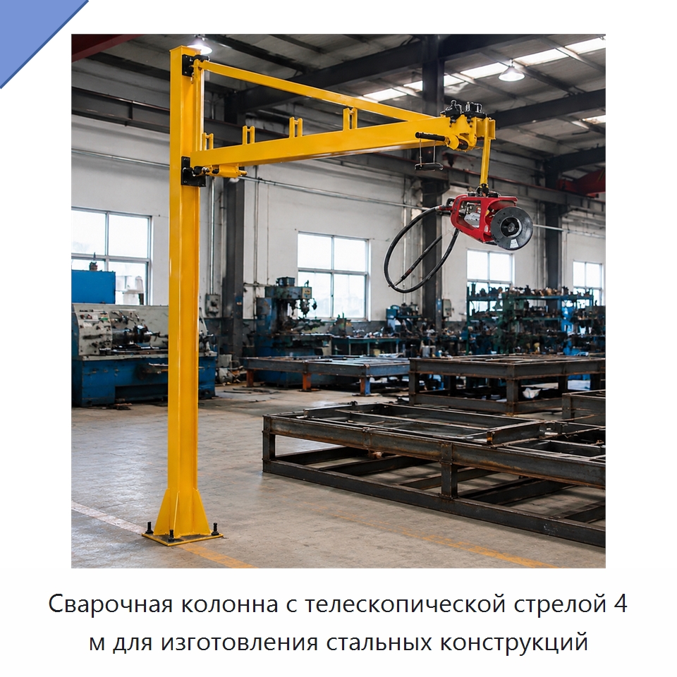 Сварочная колонна с телескопической стрелой 4 м для изготовления стальных конструкций — Сварочные принадлежности и вспомогательное оборудование