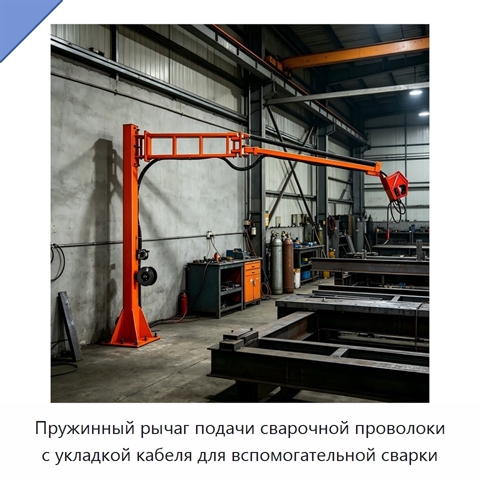 Пружинный рычаг подачи сварочной проволоки с укладкой кабеля для вспомогательной сварки