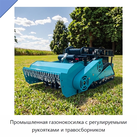 Промышленная газонокосилка с регулируемыми рукоятками и травосборником