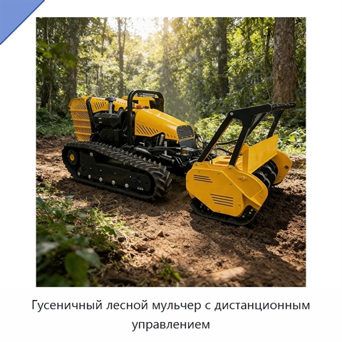 Гусеничный лесной мульчер с дистанционным управлением