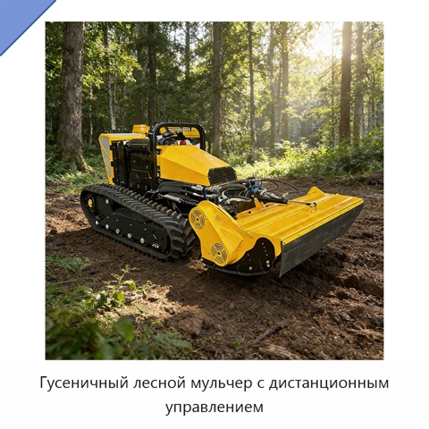 Гусеничный лесной мульчер с дистанционным управлением