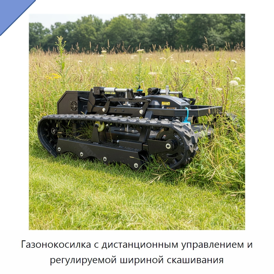 Газонокосилка с дистанционным управлением и регулируемой шириной скашивания — Специальная строительная техника