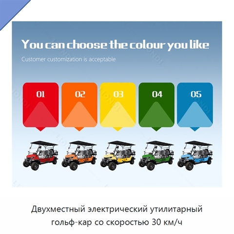 Двухместный электрический утилитарный гольф-кар со скоростью 30 км/ч