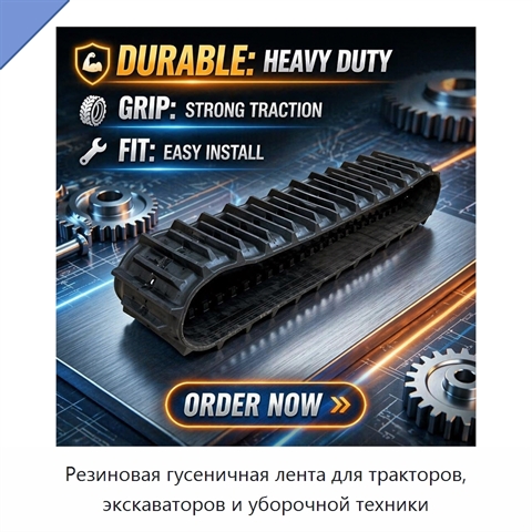 Резиновая гусеничная лента для тракторов, экскаваторов и уборочной техники