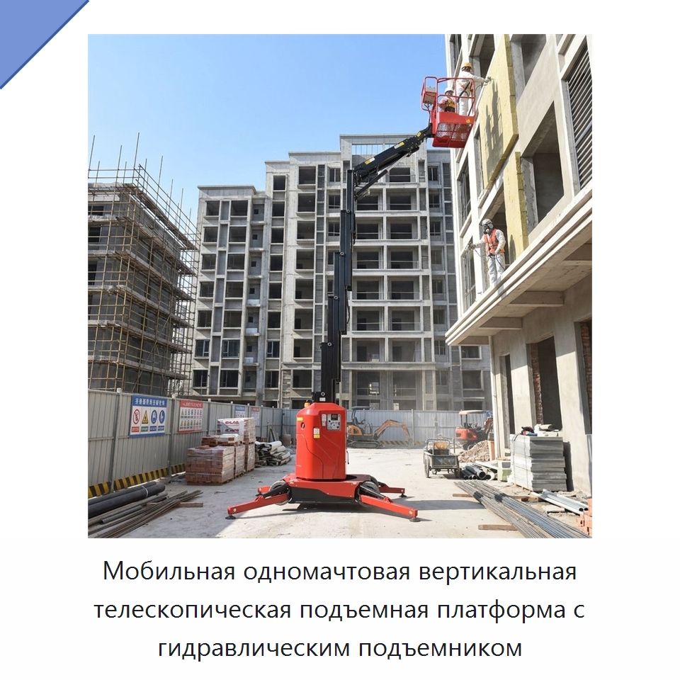 Мобильная одномачтовая вертикальная телескопическая подъемная платформа с гидравлическим подъемником — Подъемные столы
