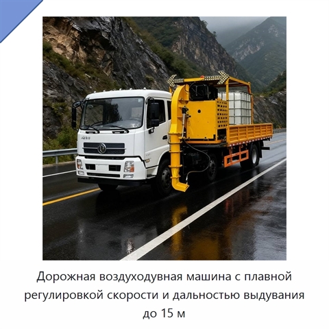 Дорожная воздуходувная машина с плавной регулировкой скорости и дальностью выдувания до 15 м
