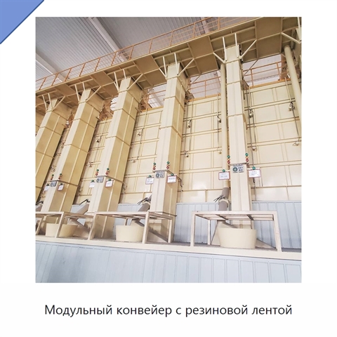 Модульный конвейер с резиновой лентой