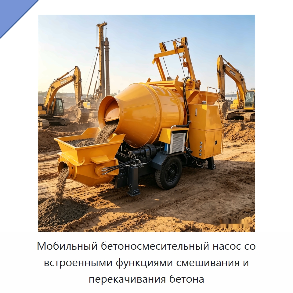 Мобильный бетоносмесительный насос со встроенными функциями смешивания и перекачивания бетона — Оборудование для работы с бетоном