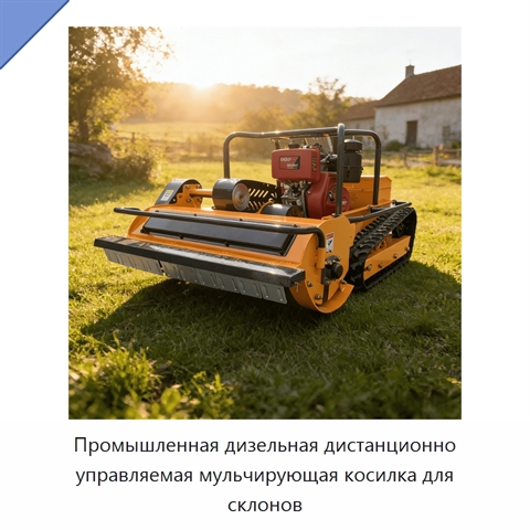 Промышленная дизельная дистанционно управляемая мульчирующая косилка для склонов