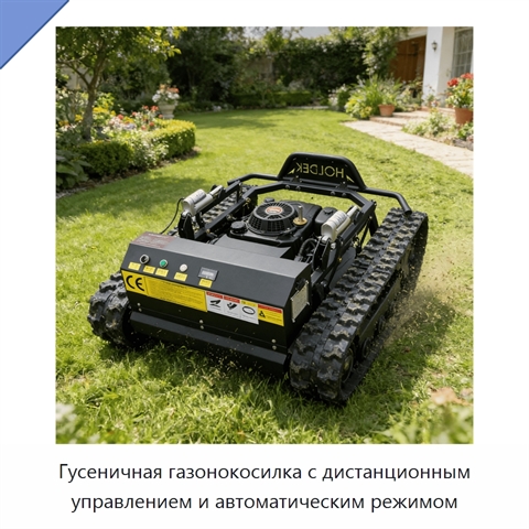 Гусеничная газонокосилка с дистанционным управлением и автоматическим режимом
