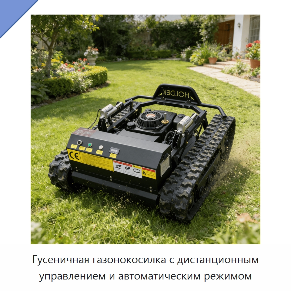 Гусеничная газонокосилка с дистанционным управлением и автоматическим режимом — Газонокосилки