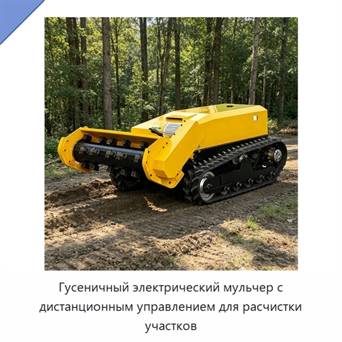 Гусеничный электрический мульчер с дистанционным управлением для расчистки участков