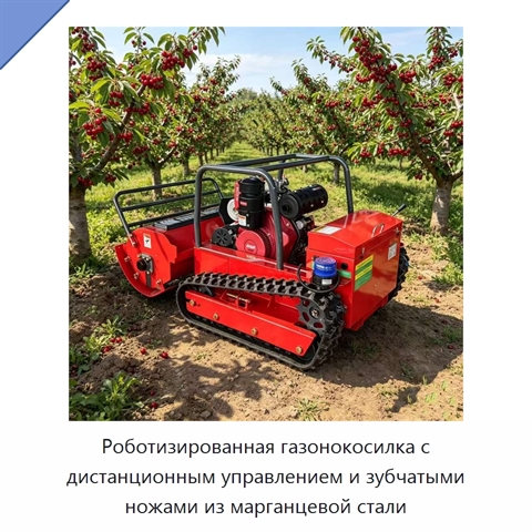 Роботизированная газонокосилка с дистанционным управлением и зубчатыми ножами из марганцевой стали