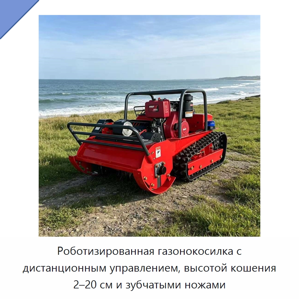 Роботизированная газонокосилка с дистанционным управлением, высотой кошения 2–20 см и зубчатыми ножами — Газонокосилки