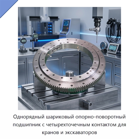 Однорядный шариковый опорно-поворотный подшипник с четырехточечным контактом для кранов и экскаваторов