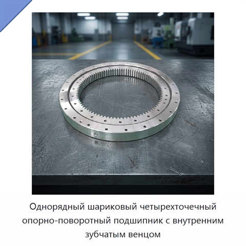 Однорядный шариковый четырехточечный опорно-поворотный подшипник с внутренним зубчатым венцом