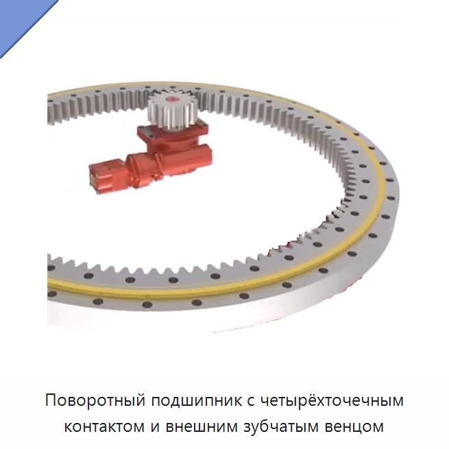 Поворотный подшипник с четырёхточечным контактом и внешним зубчатым венцом — Опорно-поворотные подшипники