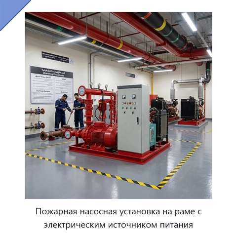 Пожарная насосная установка на раме с электрическим источником питания