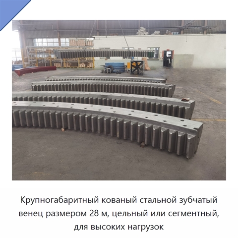 Крупногабаритный кованый стальной зубчатый венец размером 28 м, цельный или сегментный, для высоких нагрузок