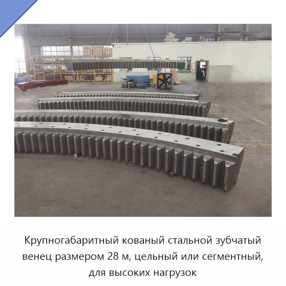 Крупногабаритный кованый стальной зубчатый венец размером 28 м, цельный или сегментный, для высоких нагрузок — Зубчатые колеса