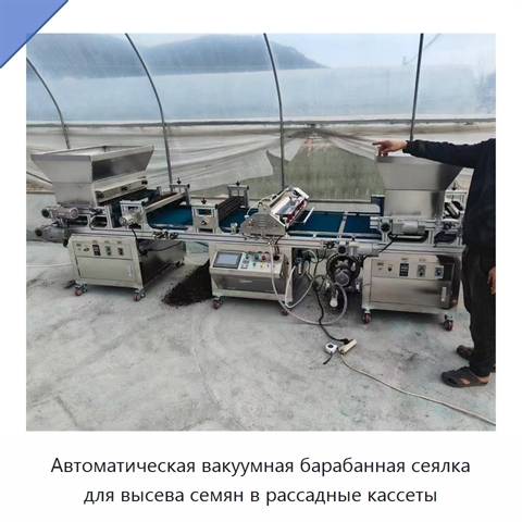 Автоматическая вакуумная барабанная сеялка для высева семян в рассадные кассеты