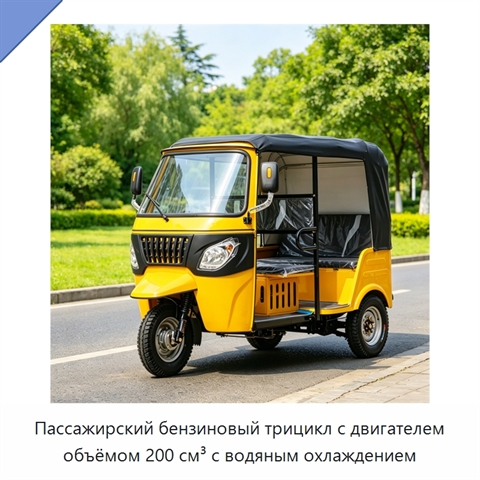 Пассажирский бензиновый трицикл с двигателем объёмом 200 см³ с водяным охлаждением