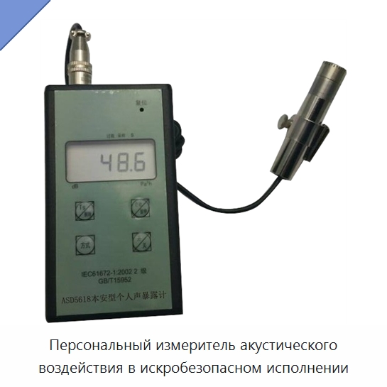 Персональный измеритель акустического воздействия в искробезопасном исполнении — Испытательные приборы