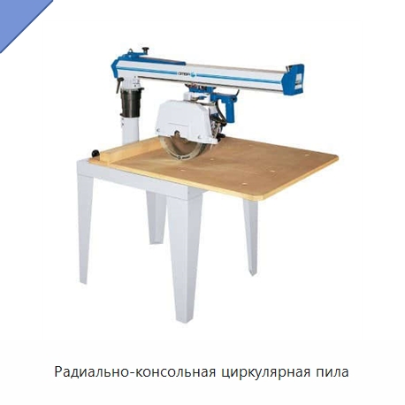 Радиально-консольная циркулярная пила — Пильные станки по дереву