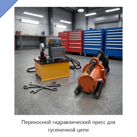 Переносной гидравлический пресс для гусеничной цепи