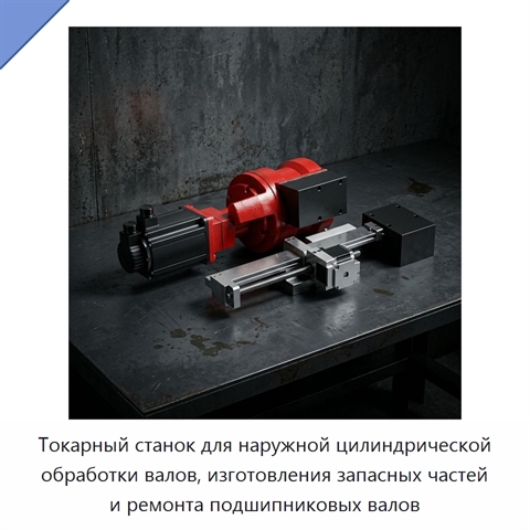 Токарный станок для наружной цилиндрической обработки валов, изготовления запасных частей и ремонта подшипниковых валов