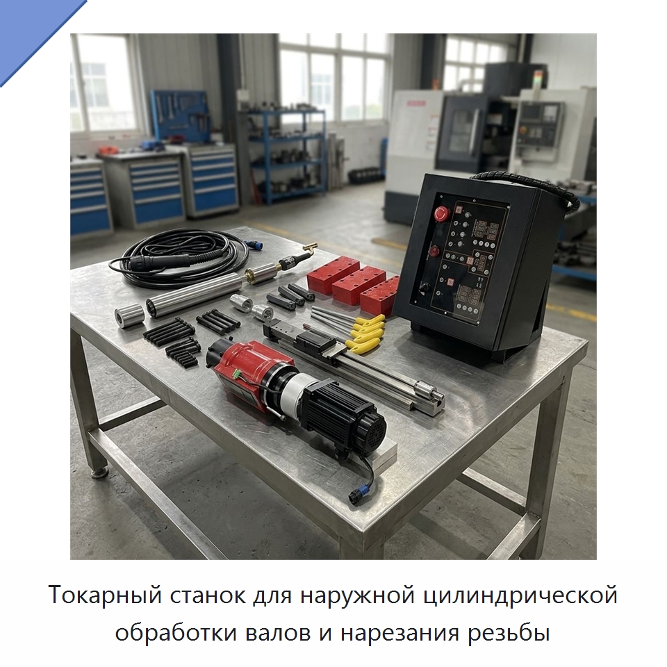 Токарный станок для наружной цилиндрической обработки валов и нарезания резьбы — Строительная техника